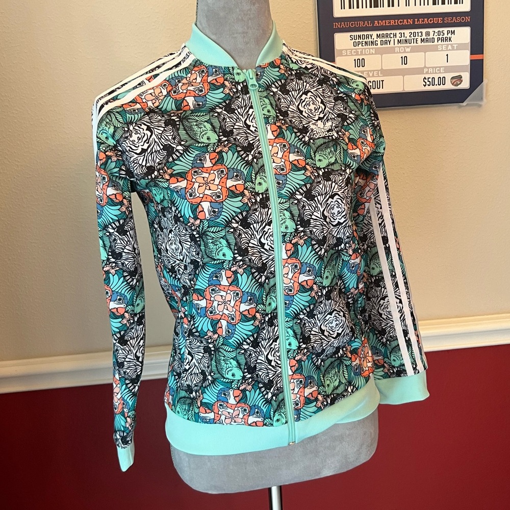 Adidas Zoo Print Track Jacket *EUC* Youth